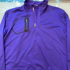 Ralph Lauren RLX sweater/sweatshirt purple zipper upfront zipped pocket large